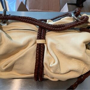 Western Vintage Andrew Marc Cream and Brown Shoulder/Handbag